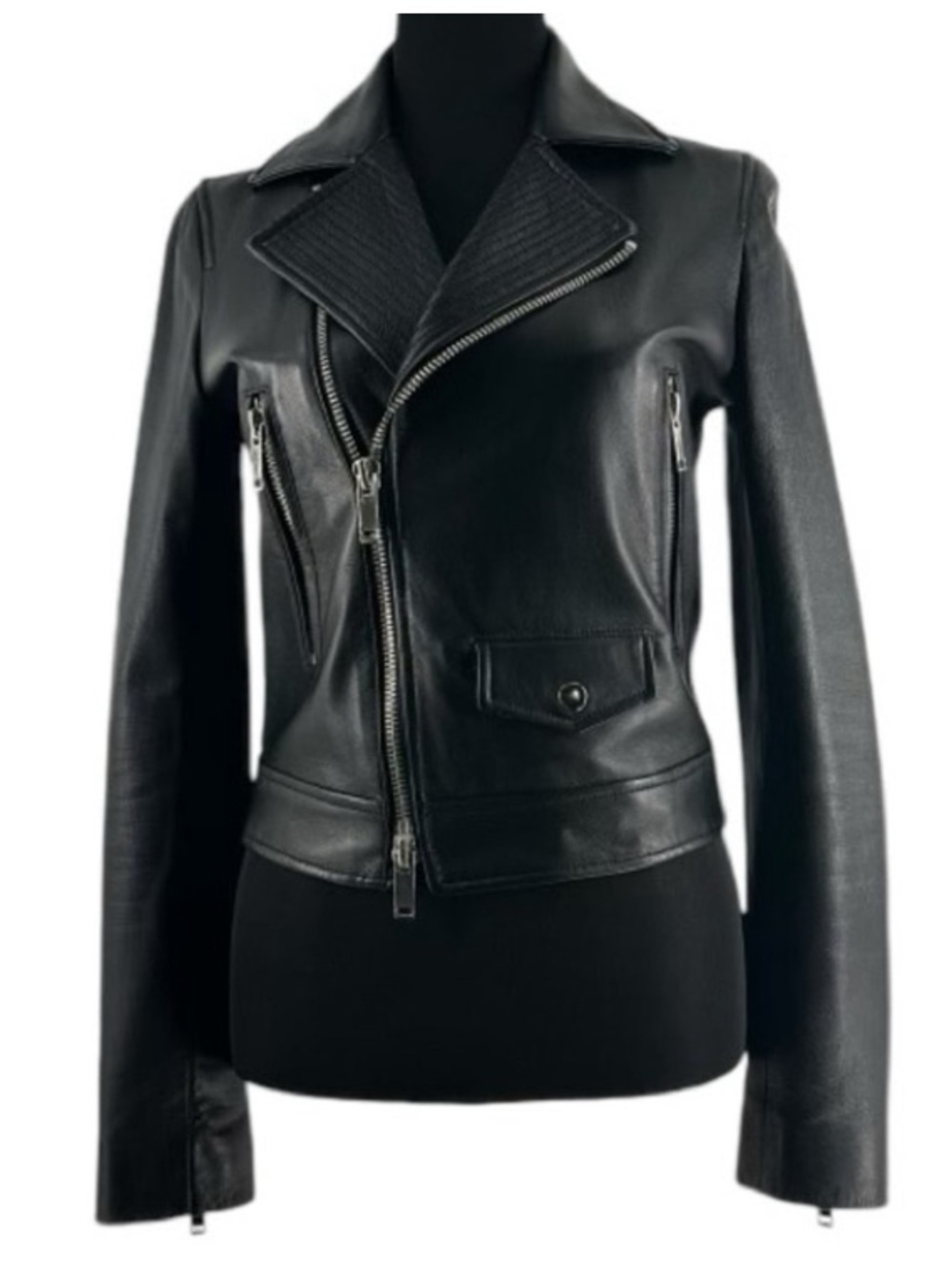 DKNY, women’s XS , lambskin leather, moto jacket